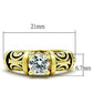 MATK1377 - IP Gold(Ion Plating) Stainless Steel Ring with AAA Grade CZ  in Clear