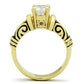 MATK1377 - IP Gold(Ion Plating) Stainless Steel Ring with AAA Grade CZ  in Clear