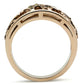 MATK1380 - IP Rose Gold(Ion Plating) Stainless Steel Ring with Top Grade Crystal  in Citrine Yellow