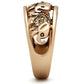 MATK1380 - IP Rose Gold(Ion Plating) Stainless Steel Ring with Top Grade Crystal  in Citrine Yellow