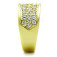MATK1385 - IP Gold(Ion Plating) Stainless Steel Ring with Top Grade Crystal  in Clear
