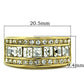 MATK1386 - IP Gold(Ion Plating) Stainless Steel Ring with Top Grade Crystal  in Clear