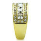 MATK1386 - IP Gold(Ion Plating) Stainless Steel Ring with Top Grade Crystal  in Clear