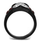 MATK1388J - Two-Tone IP Black Stainless Steel Ring with Top Grade Crystal  in Siam