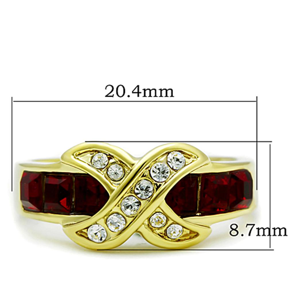 MATK1388 - IP Gold(Ion Plating) Stainless Steel Ring with Top Grade Crystal  in Siam