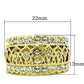 MATK1393 - IP Gold(Ion Plating) Stainless Steel Ring with Top Grade Crystal  in Clear