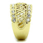 MATK1393 - IP Gold(Ion Plating) Stainless Steel Ring with Top Grade Crystal  in Clear