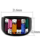 MATK1397J - IP Black(Ion Plating) Stainless Steel Ring with Top Grade Crystal  in Multi Color