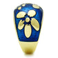 MATK1399 - IP Gold(Ion Plating) Stainless Steel Ring with Epoxy  in Capri Blue