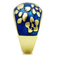 MATK1399 - IP Gold(Ion Plating) Stainless Steel Ring with Epoxy  in Capri Blue