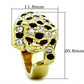 MATK1401 - IP Gold(Ion Plating) Stainless Steel Ring with Top Grade Crystal  in Multi Color