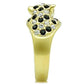 MATK1401 - IP Gold(Ion Plating) Stainless Steel Ring with Top Grade Crystal  in Multi Color