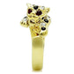 MATK1401 - IP Gold(Ion Plating) Stainless Steel Ring with Top Grade Crystal  in Multi Color