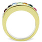 MATK1402 - IP Gold(Ion Plating) Stainless Steel Ring with Top Grade Crystal  in Multi Color