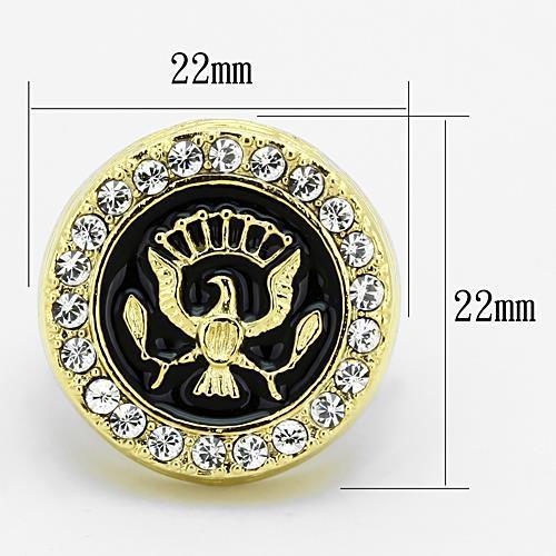 MATK1404 IP Gold(Ion Plating) Stainless Steel Ring with Top Grade Crystal in Clear