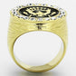 MATK1404 IP Gold(Ion Plating) Stainless Steel Ring with Top Grade Crystal in Clear