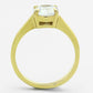 MATK1405 - IP Gold(Ion Plating) Stainless Steel Ring with AAA Grade CZ  in Clear