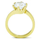 MATK1406 - IP Gold(Ion Plating) Stainless Steel Ring with AAA Grade CZ  in Clear
