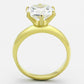 MATK1408 - IP Gold(Ion Plating) Stainless Steel Ring with AAA Grade CZ  in Clear