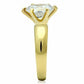 MATK1408 - IP Gold(Ion Plating) Stainless Steel Ring with AAA Grade CZ  in Clear