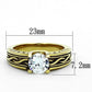 MATK1410 - IP Gold(Ion Plating) Stainless Steel Ring with AAA Grade CZ  in Clear