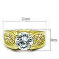 MATK1411 - IP Gold(Ion Plating) Stainless Steel Ring with AAA Grade CZ  in Clear