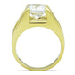 MATK1411 - IP Gold(Ion Plating) Stainless Steel Ring with AAA Grade CZ  in Clear