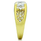 MATK1411 - IP Gold(Ion Plating) Stainless Steel Ring with AAA Grade CZ  in Clear