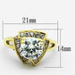 MATK1412 - IP Gold(Ion Plating) Stainless Steel Ring with AAA Grade CZ  in Clear