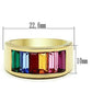 MATK1415 - IP Gold(Ion Plating) Stainless Steel Ring with Top Grade Crystal  in Multi Color