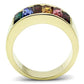 MATK1415 - IP Gold(Ion Plating) Stainless Steel Ring with Top Grade Crystal  in Multi Color