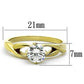 MATK1416 - IP Gold(Ion Plating) Stainless Steel Ring with AAA Grade CZ  in Clear