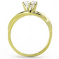 MATK1416 - IP Gold(Ion Plating) Stainless Steel Ring with AAA Grade CZ  in Clear