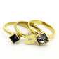 MATK1417 - IP Gold(Ion Plating) Stainless Steel Ring with Top Grade Crystal  in Jet