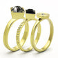 MATK1417 - IP Gold(Ion Plating) Stainless Steel Ring with Top Grade Crystal  in Jet