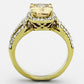 MATK1418 - IP Gold(Ion Plating) Stainless Steel Ring with AAA Grade CZ  in Champagne
