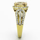 MATK1418 - IP Gold(Ion Plating) Stainless Steel Ring with AAA Grade CZ  in Champagne
