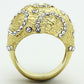 MATK1419 - IP Gold(Ion Plating) Stainless Steel Ring with Top Grade Crystal  in Clear