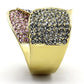 MATK1420 - IP Gold(Ion Plating) Stainless Steel Ring with Top Grade Crystal  in Multi Color