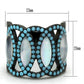 MATK1421 - IP Black(Ion Plating) Stainless Steel Ring with Precious Stone Conch in White