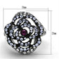 MATK1422 - Two-Tone IP Black Stainless Steel Ring with Top Grade Crystal  in Amethyst