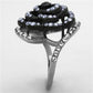 MATK1422 - Two-Tone IP Black Stainless Steel Ring with Top Grade Crystal  in Amethyst