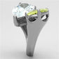 MATK1424 - High polished (no plating) Stainless Steel Ring with AAA Grade CZ  in Apple Green color