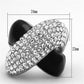 MATK1427 - High polished (no plating) Stainless Steel Ring with Top Grade Crystal  in Clear