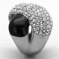 MATK1427 - High polished (no plating) Stainless Steel Ring with Top Grade Crystal  in Clear