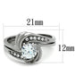 MATK1429 - High polished (no plating) Stainless Steel Ring with AAA Grade CZ  in Clear