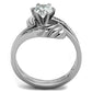 MATK1429 - High polished (no plating) Stainless Steel Ring with AAA Grade CZ  in Clear