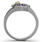 MATK1434 - Two-Tone IP Gold (Ion Plating) Stainless Steel Ring with AAA Grade CZ  in Clear