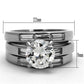 MATK1436 - High polished (no plating) Stainless Steel Ring with AAA Grade CZ  in Clear