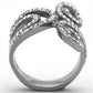 MATK1437 - High polished (no plating) Stainless Steel Ring with Top Grade Crystal  in Clear